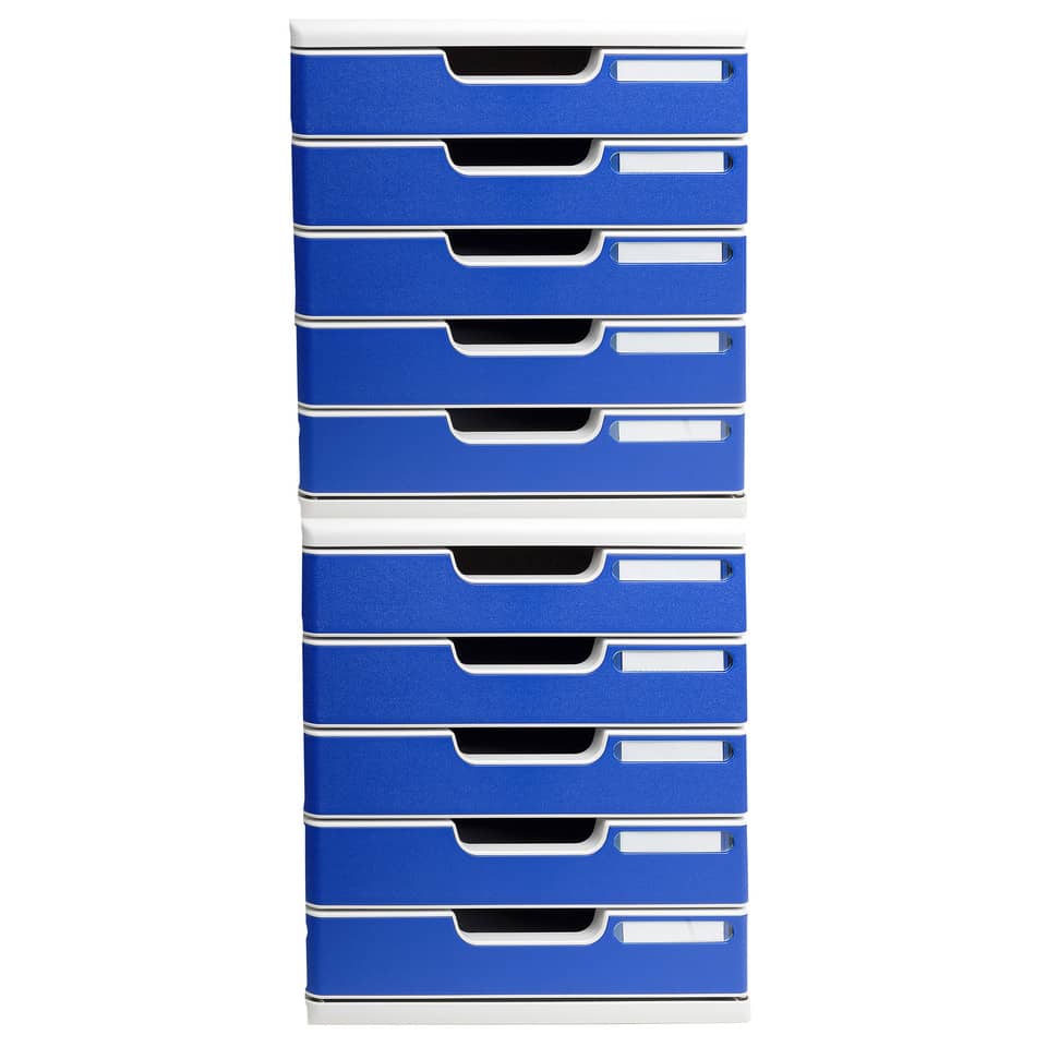 Cassettiera Exacompta MODULO Classic 5 cassetti 28,8x35x32 cm grigio/blu 301003D - Image 4