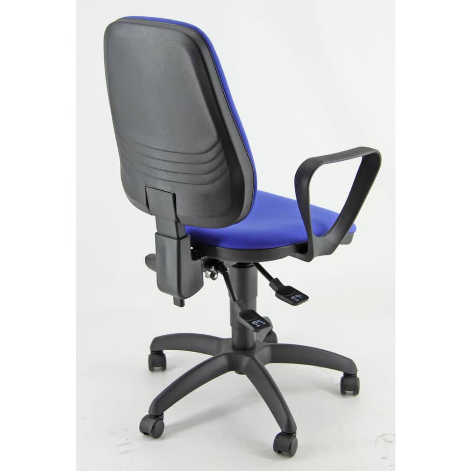 Sedia operativa girevole Unisit Leda LDAY Eco smart - schienale alto rivest. Eco blu - con braccioli - LDAY/BR/EB - Image 3