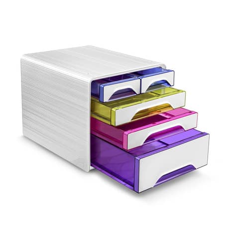 Cassettiera da scrivania CEP Smoove 360x288x271 mm bianco 5 cassetti misti 1072130931