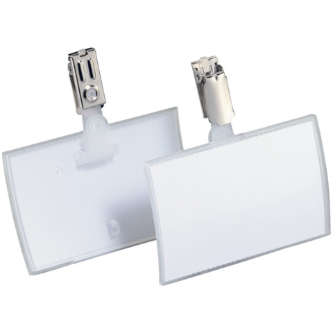 Portanome Durable Click Fold 54x90 mm in PPL trasparente con clip - 8216-19