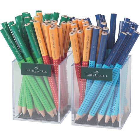 Barattoli da banco Faber-Castell Jumbo greep two tone in grafite - conf. 72 pz colori fusto assortiti - 111912