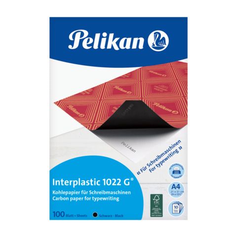 Carta Carbone Pelikan Interplastic 1022G nero A4 - confezione 100 fogli - 400142584