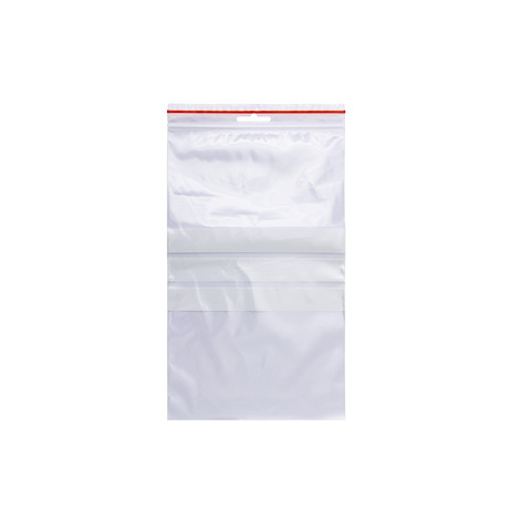 Buste trasp. chiusura grip in LDPE 50 µm Q-Connect con banda scrivibile - cont. alimentare - conf. 1000 pz - 15x25 cm