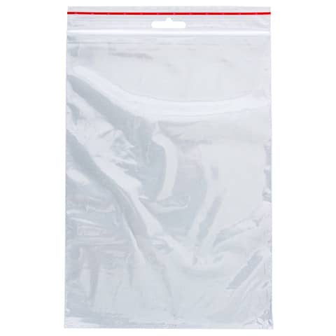 Buste trasparenti chiusura grip in LDPE 50 µm Q-Connect idonee al contatto alimentare - conf. 1000 pz - 17x23 cm