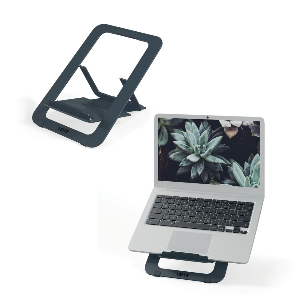 Supporto per laptop regolabile ultrapiatto in alluminio Leitz Ergo grigio scuro - 300x10x210 mm - 63460089 - Image 6