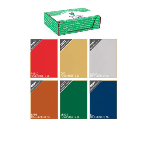 Carta regalo Kartos Kraft Classic 70x100 cm - conf. da 100 fogli in colori assortiti - 18122