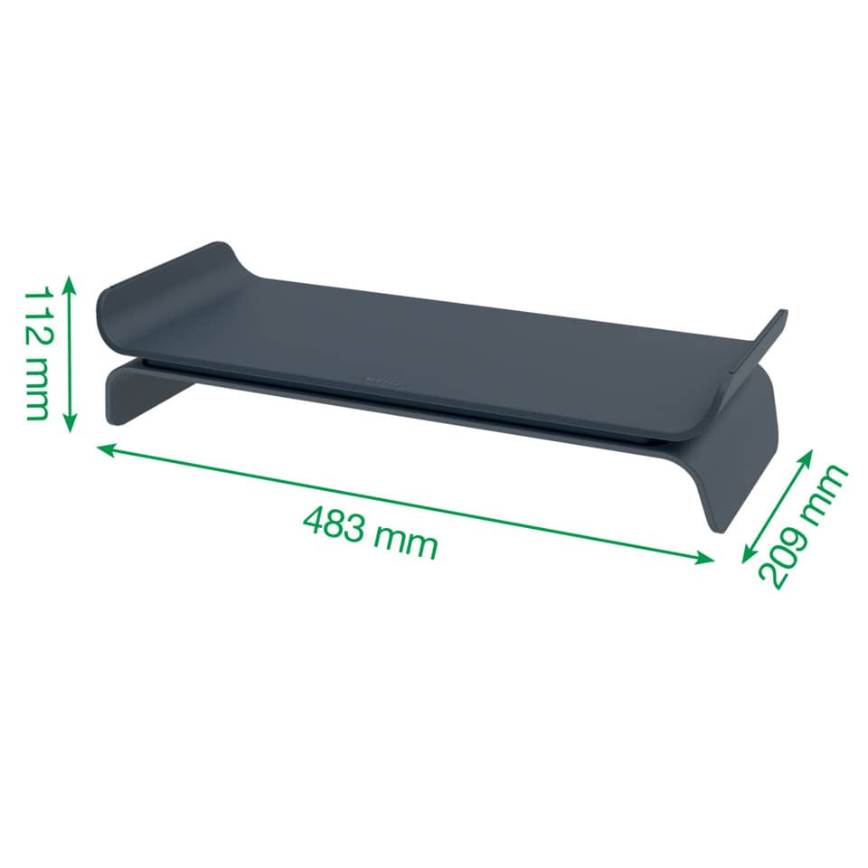 Supporto per monitor regolabile a 2 altezze Leitz Ergo grigio scuro - 209x112x438 mm - 65040089 - Image 6