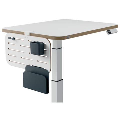 Pannello forato con accessori portapenne, gancio e portariviste 42x25 cm Leitz Ergo grigio chiaro -