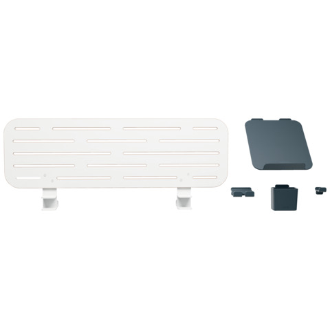 Pannello forato con accessori supporto PC/smartphone, portapenne e gancio 80x25 cm Leitz Ergo grigio chiaro