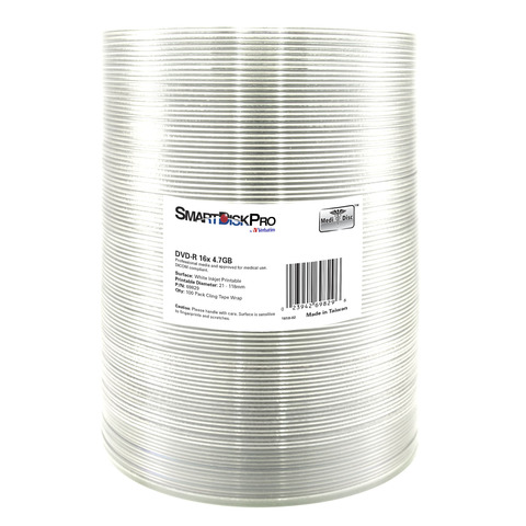 DVD-R SmartDisk Pro Verbatim bianco stampabile - 4,7 GB - conf. 100 pezzi - 69829