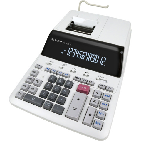 Calcolatrice scrivente Sharp a 12 cifre velocità di stampa: 4,5 linee/secondo - grigio - SH-CS2635LW