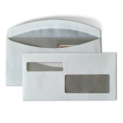 Buste con 2 finestre Blasetti - 80 g/m² bianco - 11,5x23 cm - conf. 1200 pz - 0106