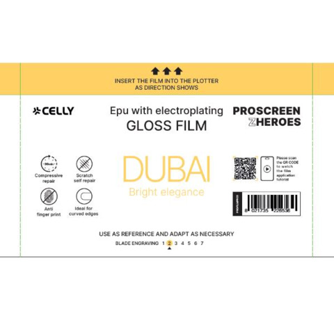 Pellicola protettiva per Smartphone Celly Dubai Glossy Electric Plate - conf. 50 pz - PROFILMPRO50