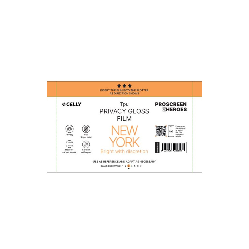 Pellicola protettiva per Smartphone Celly New York Glossy - conf. 5 pz - Pro Privacy - PROFILMPRO5PRIV - Image 4