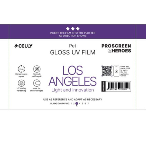 Pellicola protettiva per Smartphone Celly Los Angeles Glossy - conf. 20 pz - Pro UV - PROFILMPRO20UV