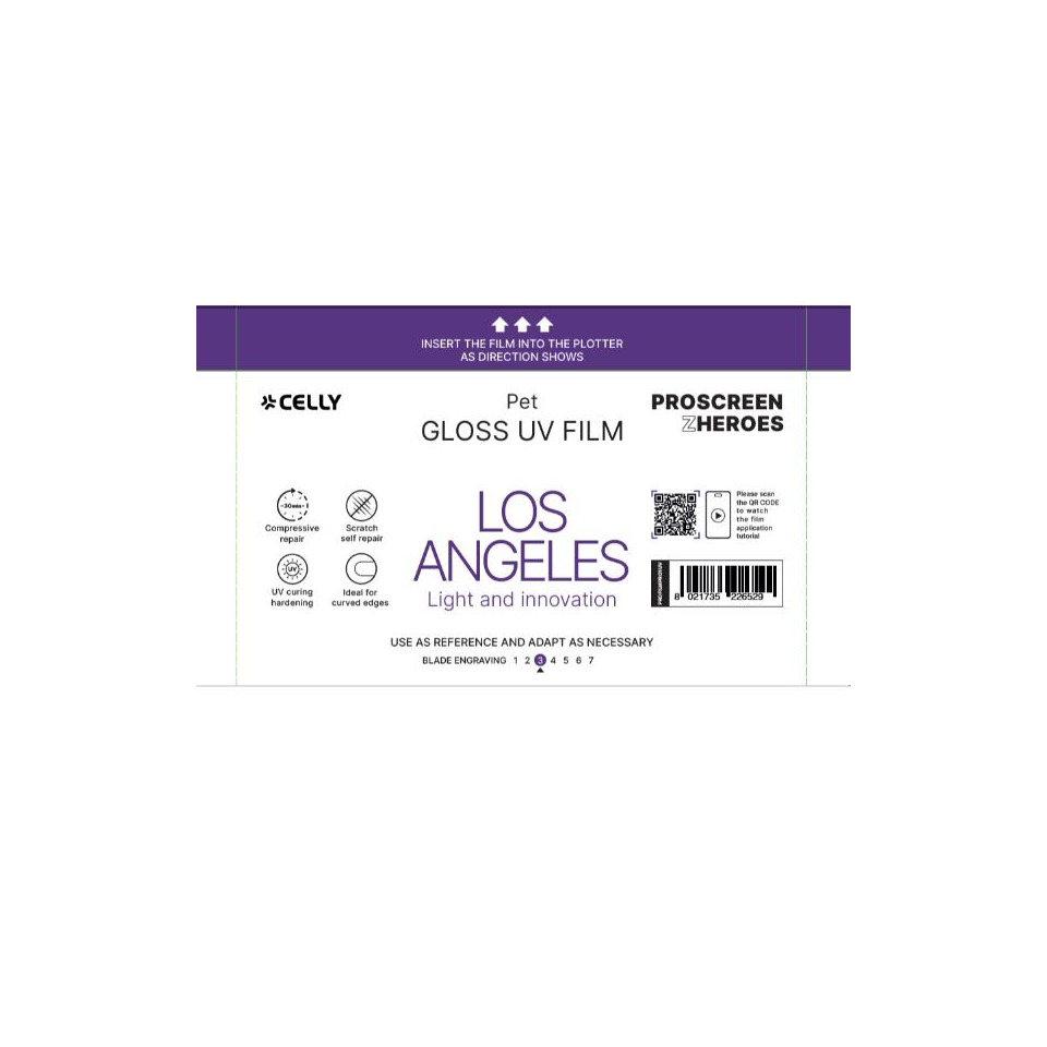 Pellicola protettiva per Smartphone Celly Los Angeles Glossy - conf. 20 pz - Pro UV - PROFILMPRO20UV - Image 4