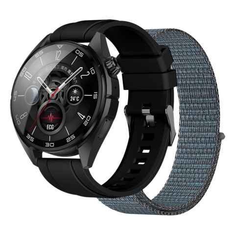 Smartwatch sportivo con GPS Nilox Trailpro display AMOLED 1,43'' doppio cinturino nylon e silicone - nero -