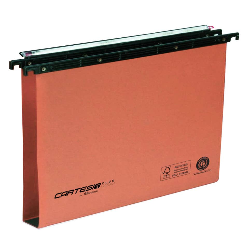 Cartelle sospese orizzontali per cassetti CARTESIO PLUS 39 cm fondo U3 arancio Cf. 25 pz - 300/395 Link 3 -A2 - Image 3