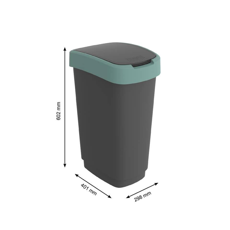 Cestino gettacarte Rotho Twist con coperrchio basculante 50 L misteltoe verde - F600322 - Image 3