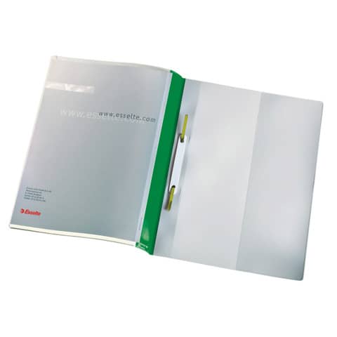Cartelline ad aghi con clip Esselte Quotation File 23,8x31 cm pvc semirigido verde conf. da 25 - 28360