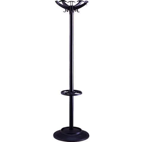 Appendiabiti da terra Unisit Helix con portaombrelli - h. 168 cm - nero APUEL/N