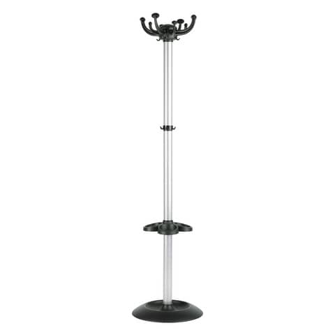 Appendiabiti da terra Unisit Jolly con portaombrelli h. 176 cm - 8 ganci grigio- APUJOLG