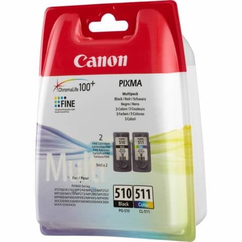 serbatoi inchiostro blister PG-510/CL-511 Canon nero +colore Conf. 2 - 2970B010
