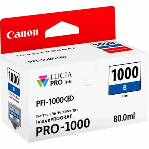 Cartuccia inkjet PFI-1000B Canon blu 0555C001