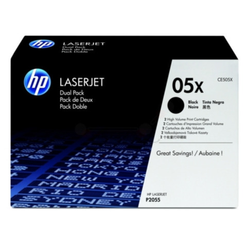 Toner alta capacità 05X HP nero Conf. 2 - CE505XD