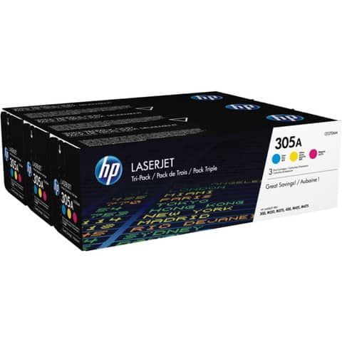 Toner 305A HP ciano+magenta+giallo Conf. 3 - CF370AM