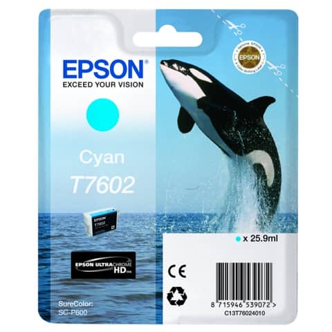 Cartuccia inkjet T7602 Epson ciano C13T76024010