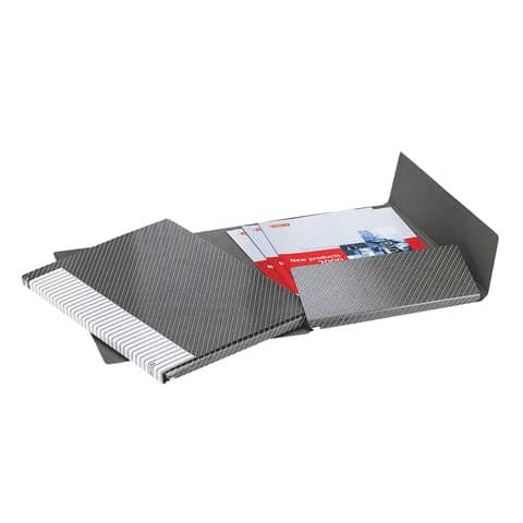 Cartelle a 2 lembi Esselte I55 DELSO LINE 12/I50 bianco/grigio 25x32 cm dorso 1,5 cm 12 cartelle - 390955040