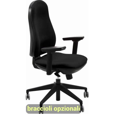 Sedia operativa girevole Unisit Ariel AIER Eco smart rivestimento ignifugo - nero - AIER/IN