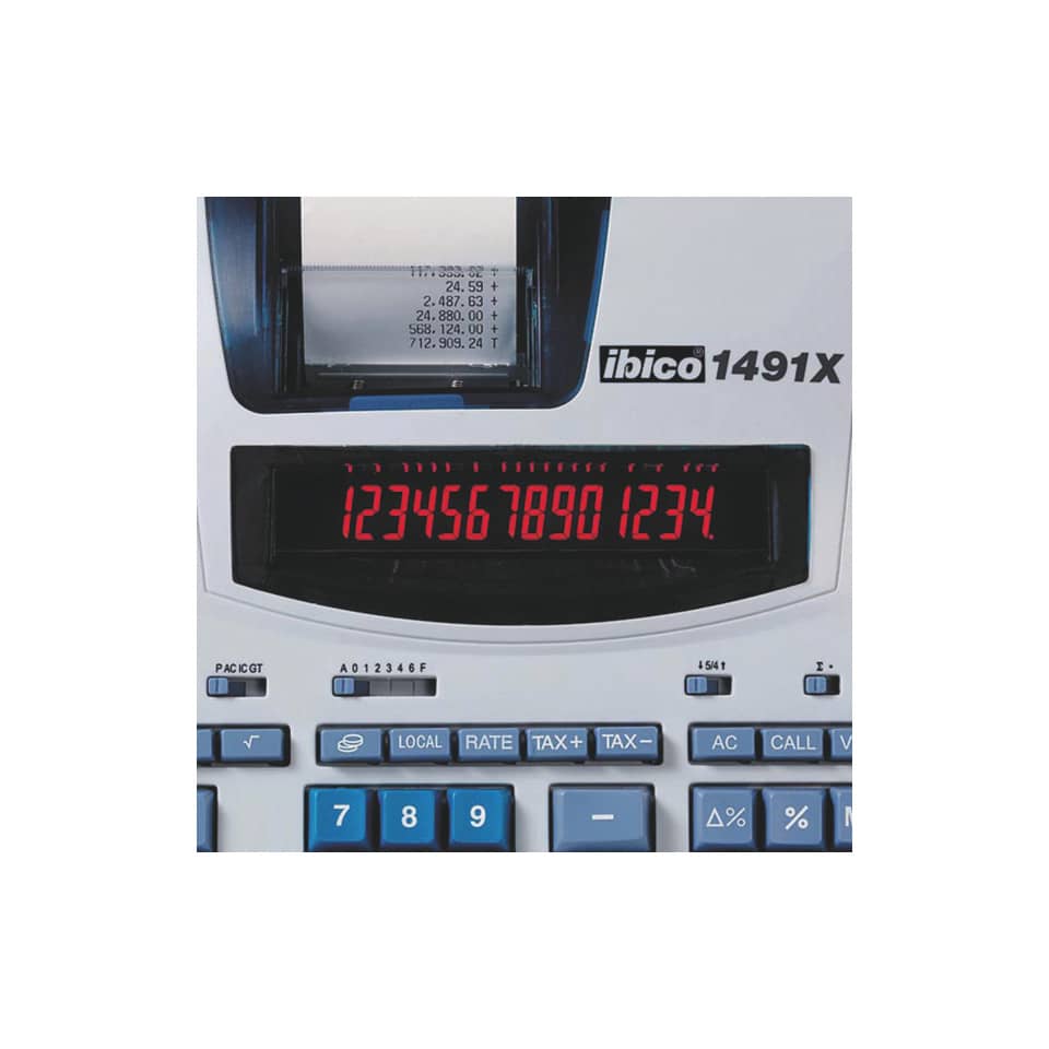Calcolatrice scrivente termica IBICO 1491X - display 14 cifre - bianco/azzurro - IB404207 - Image 4