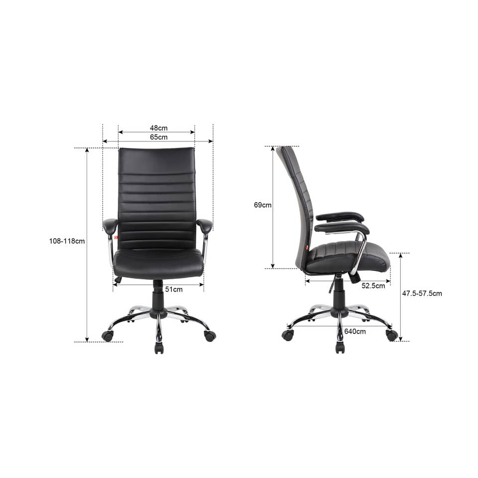 Seduta semi-direzionale nera ecopelle con braccioli Office Products Ibiza 23023381-05 - Image 5