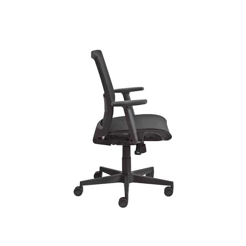 Poltrona semi-direzionale Olimpia Syncro Seditaly tessuto ignifugo nero base alluminio - OLG0T18AGB833 - Image 3