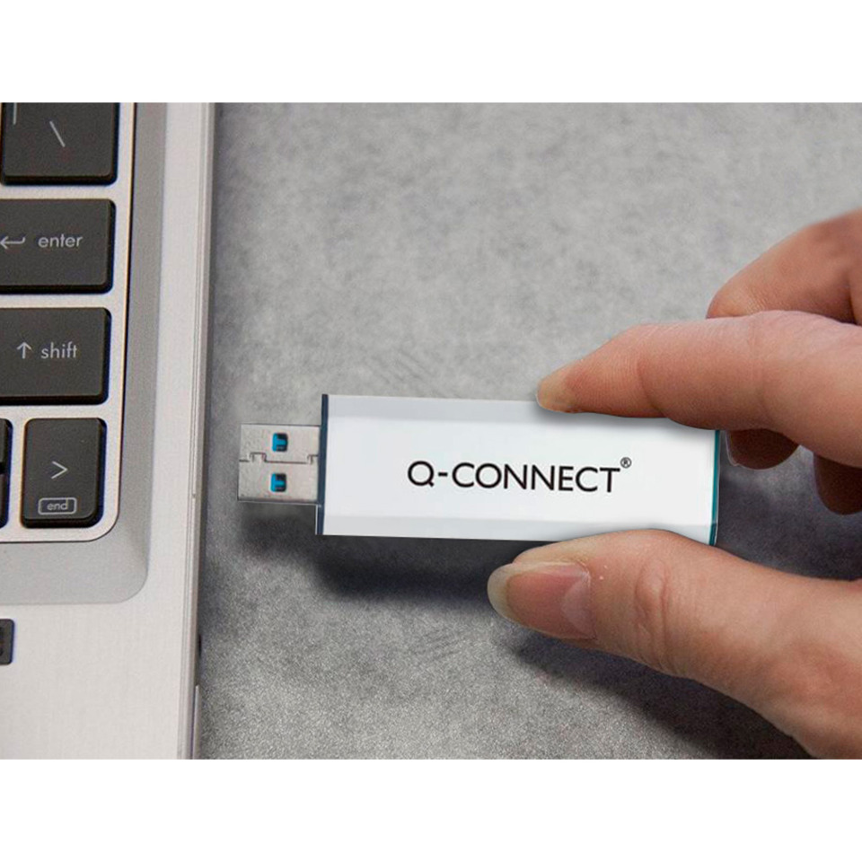 Penna USB 3.0 in blister Q-Connect con capacità 128 GB argento KF16375 - Image 3
