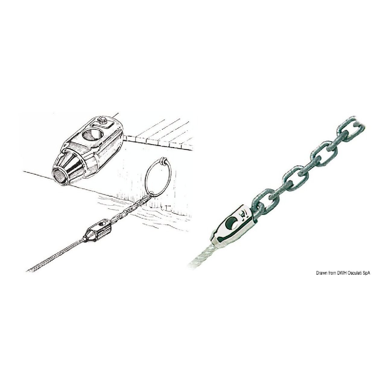 Osculati Adattatore cima/catena 12/8 mm