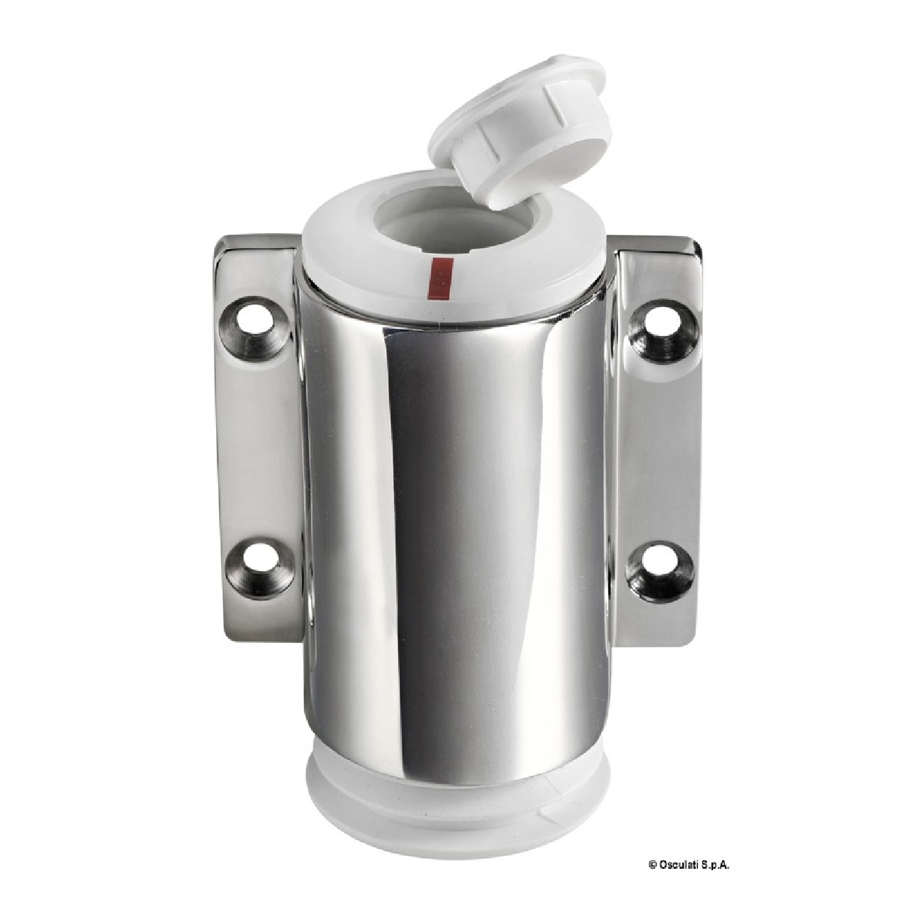 Osculati Basetta a parete inox cappuccio bianco 3 contatti