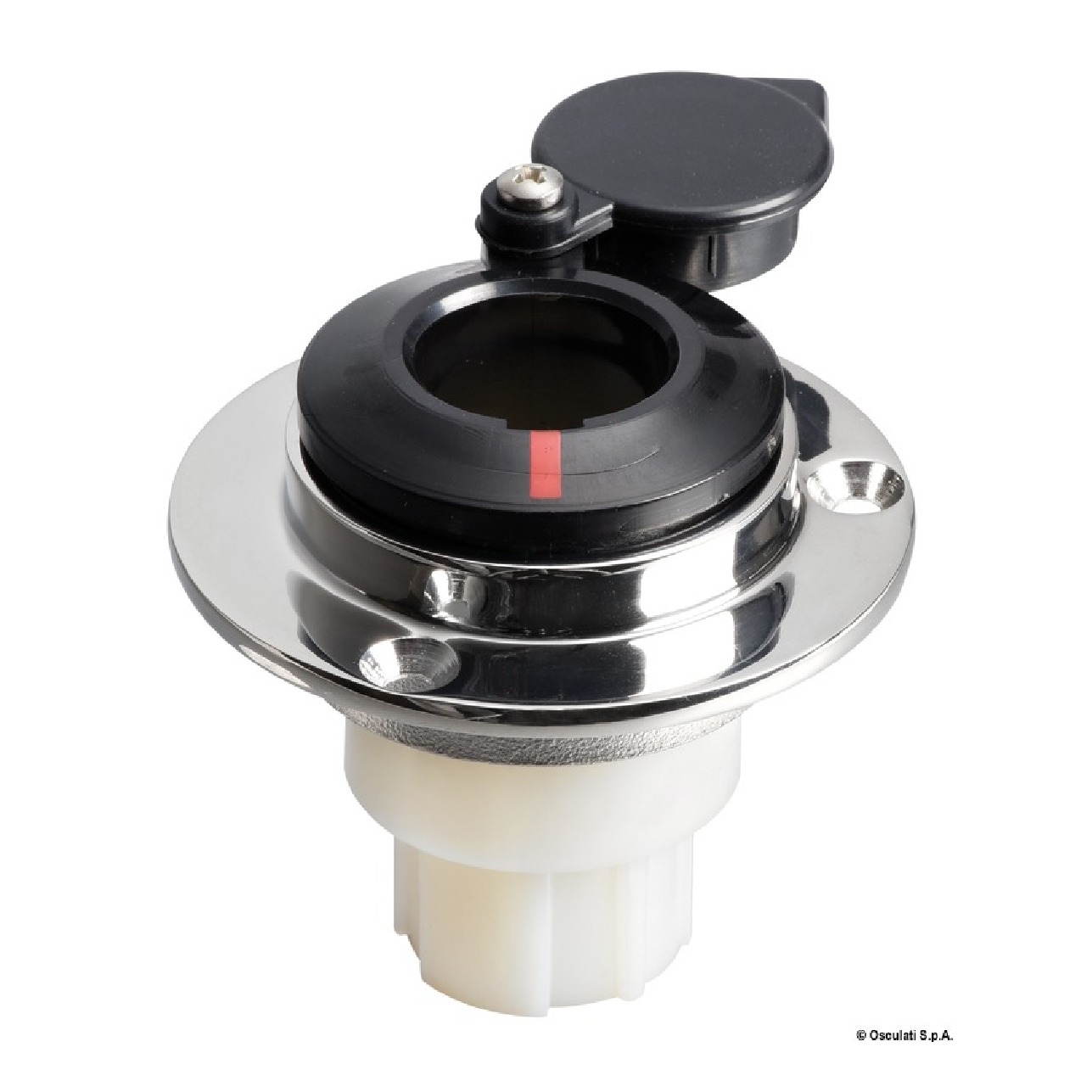 Osculati Basetta dritta a incasso inox cappuccio nero