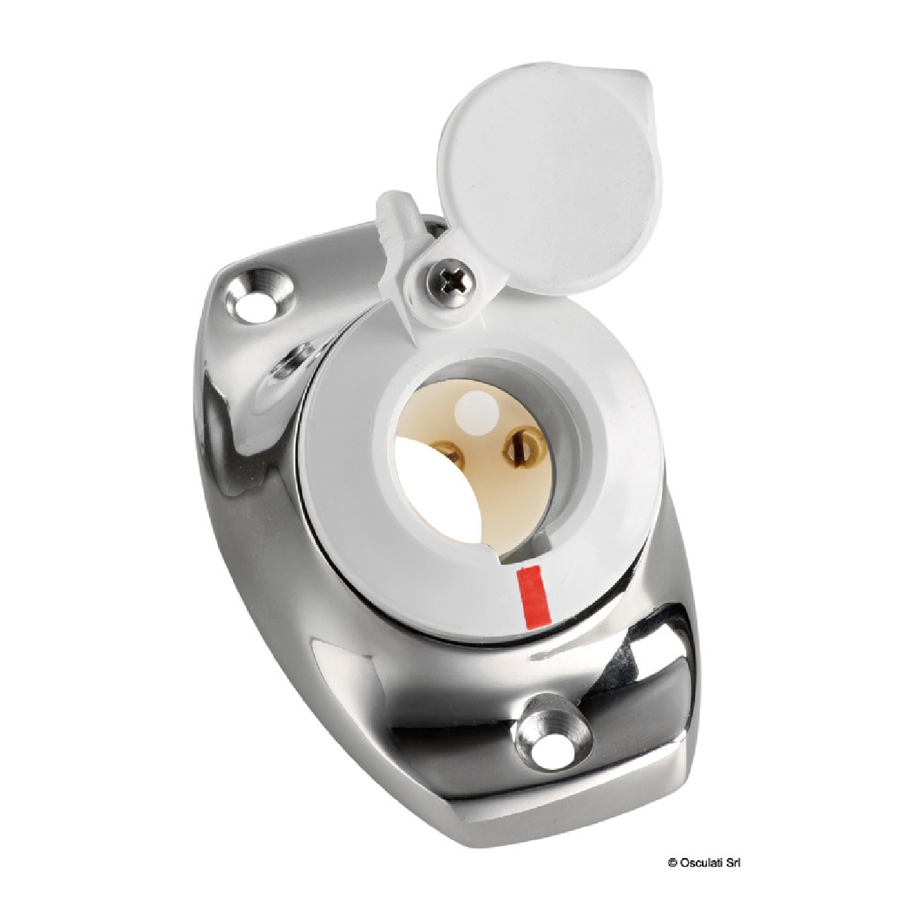Osculati Basetta angolata a incasso inox cappuccio bianco 11.000.07