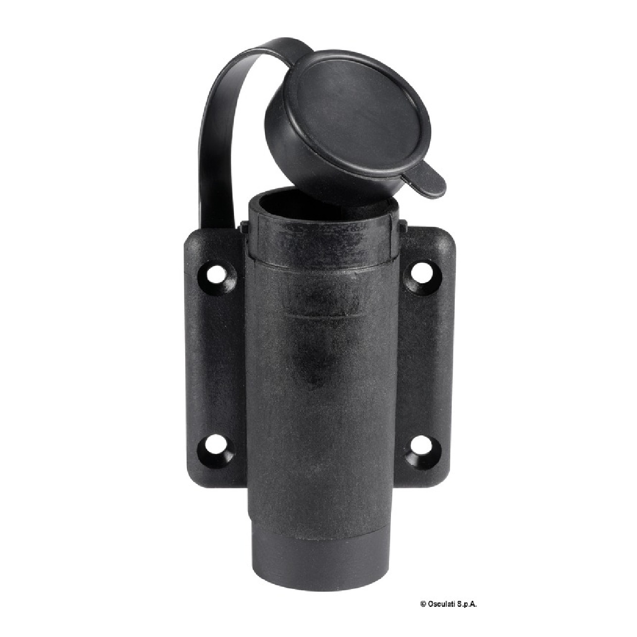 Osculati Basetta nylon nera a parete 3 contatti