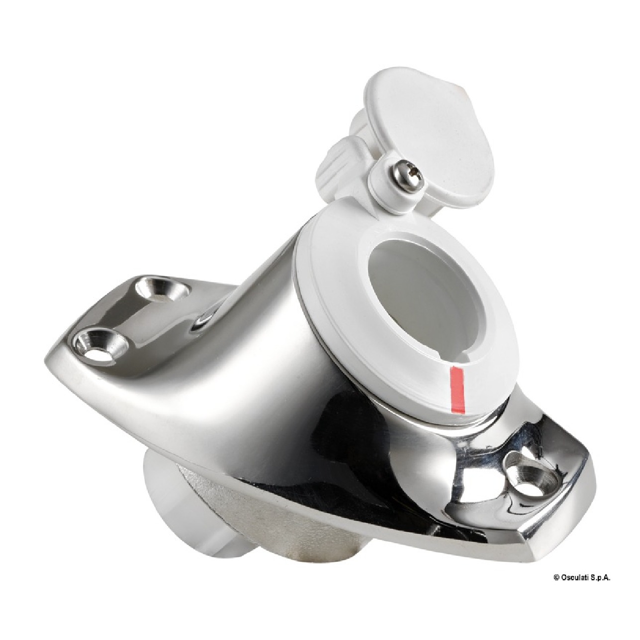Osculati Basetta angolata a incasso inox cappuccio bianco 11.000.09