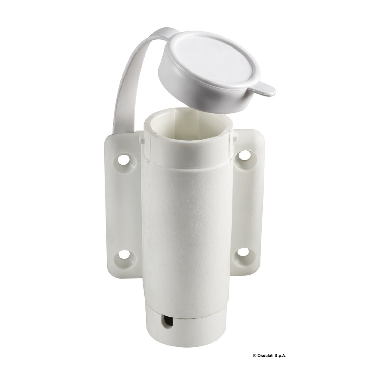 Osculati Basetta nylon bianca a parete 2 contatti