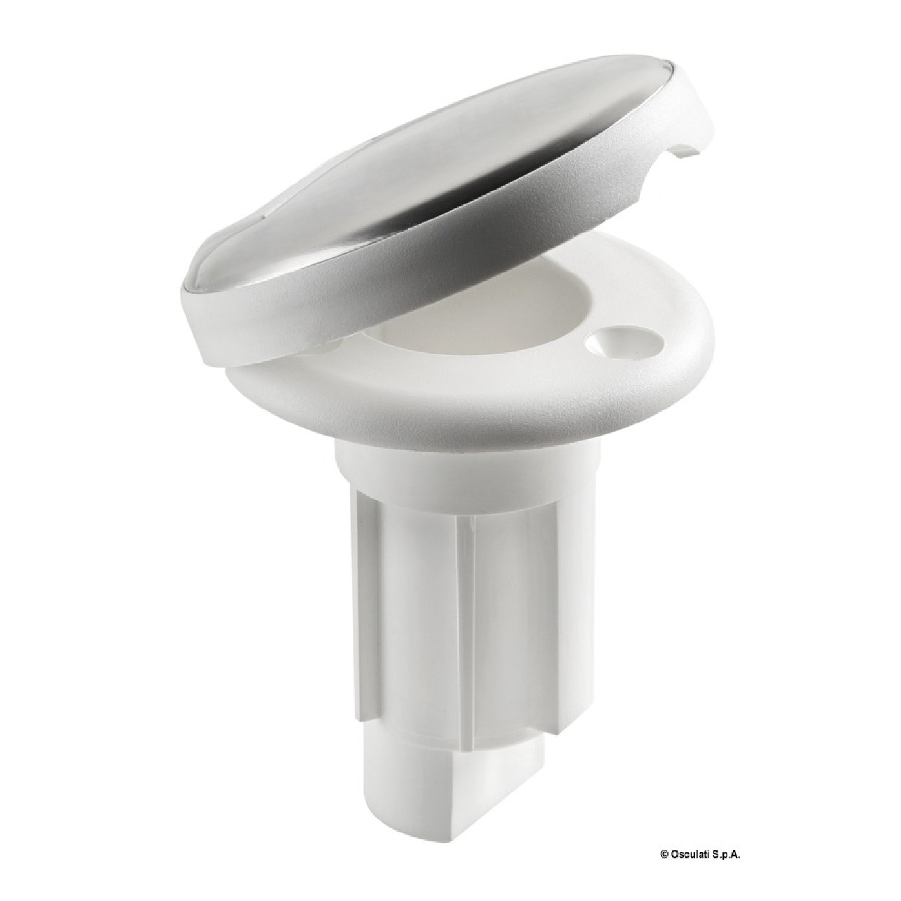 Osculati Basetta bianca incasso cappuccio inox 3 contatti
