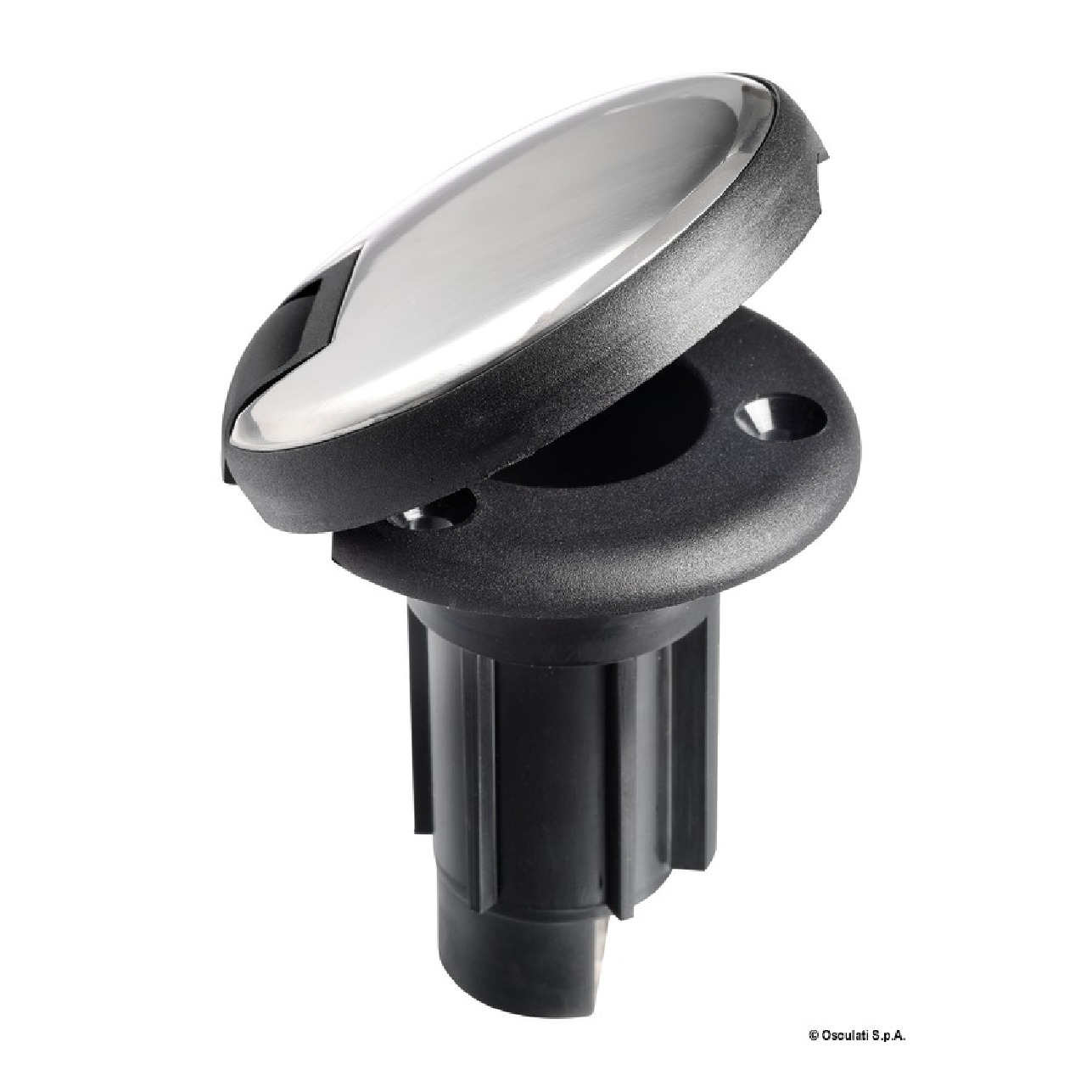 Osculati Basetta nera incasso cappuccio inox 3 contatti