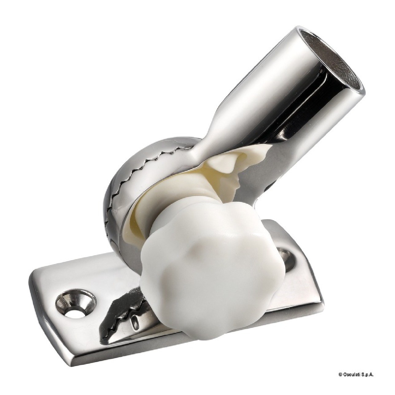 Osculati Basetta inox regolabile con pomello bianco