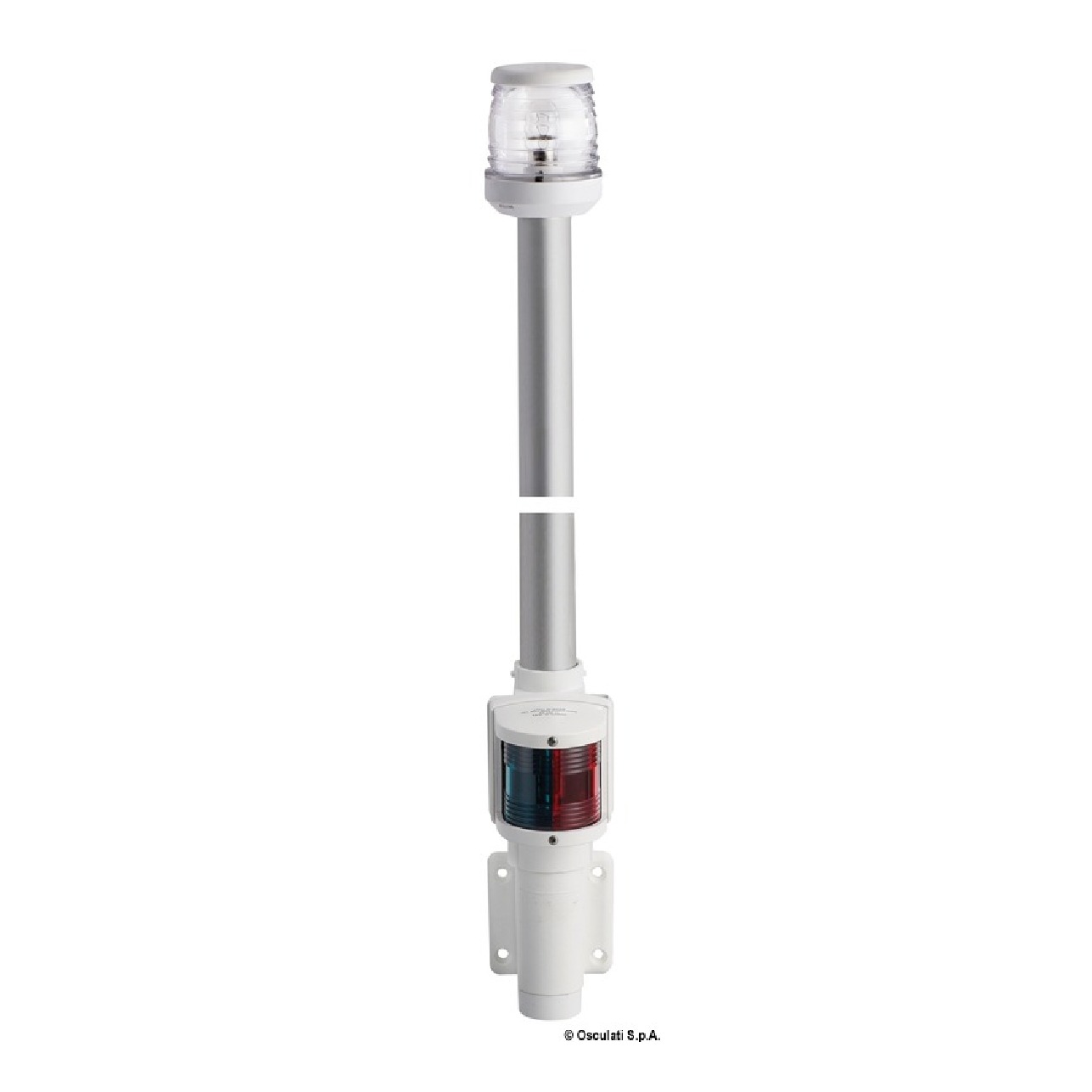 Osculati Asta 100 cm 360 e rosso/verde a parete bianco