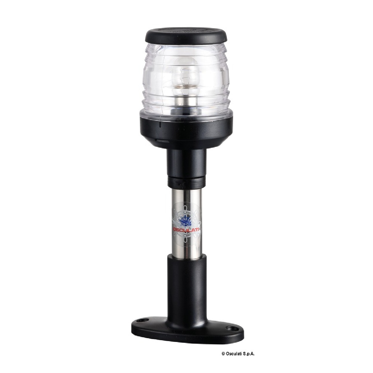 Osculati Asta con fanale nero 20 cm