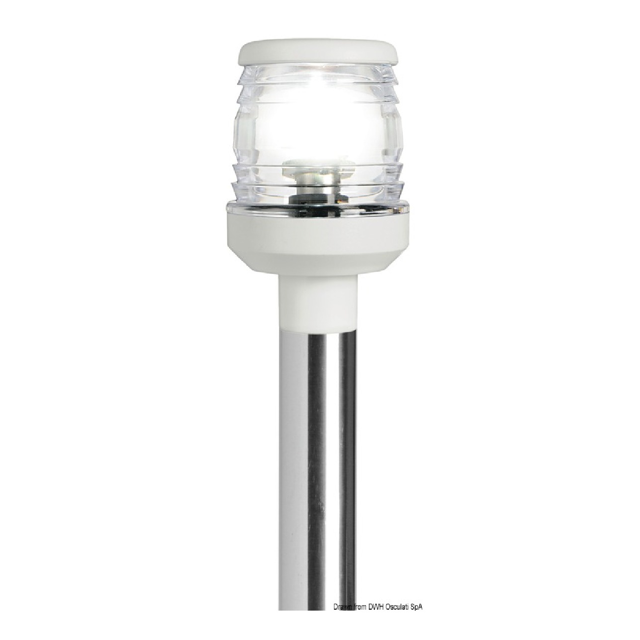 Osculati Asta 100 cm inox con fanale plastica bianca